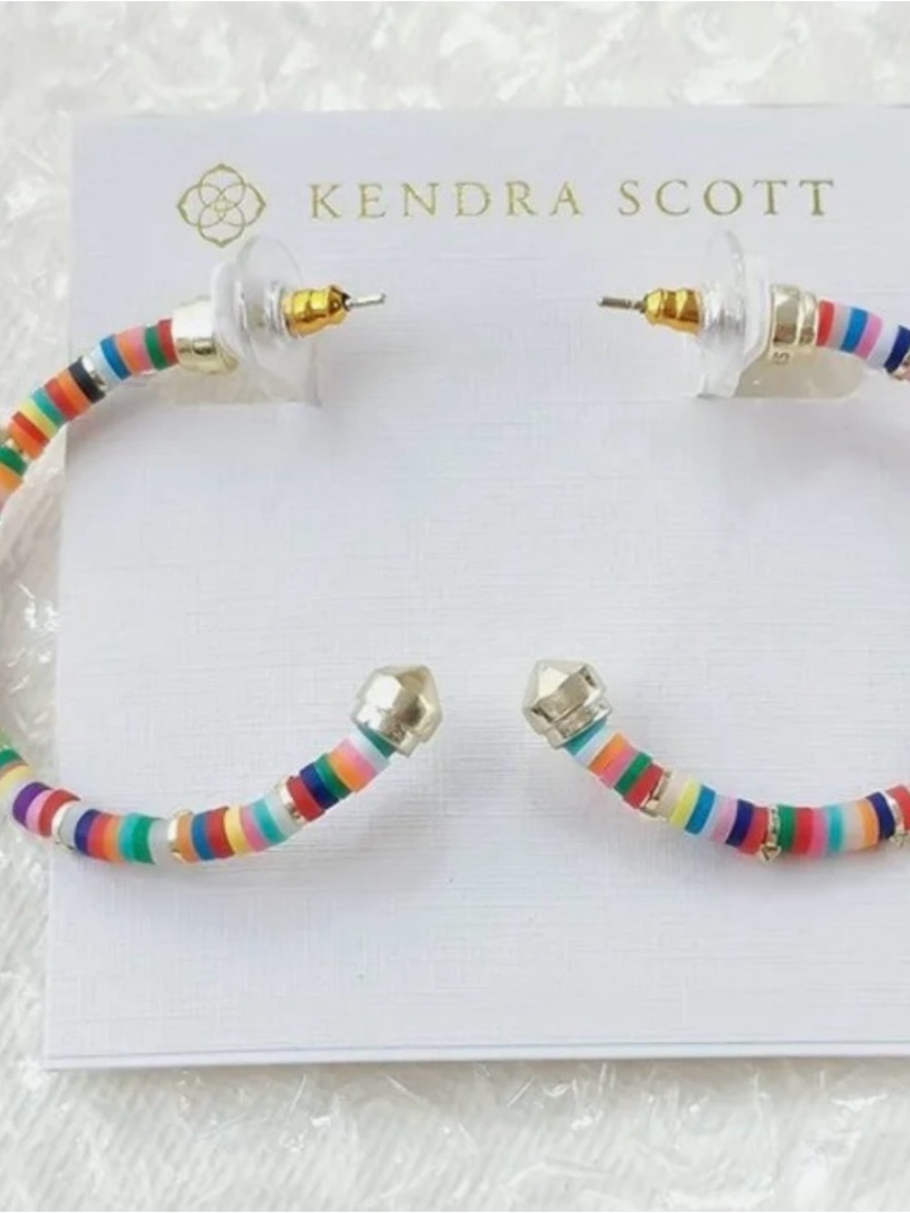 Kendra Scott Reece Neon Beaded Hoop Earrings - Picture 3 of 5